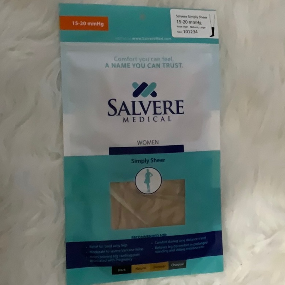 Salvedere Medical Women Natural tone Compression knee high 15-20  sheer Large